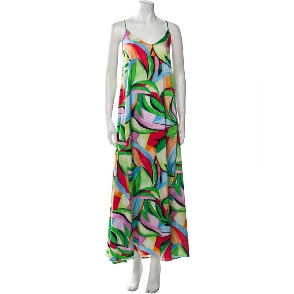 Nicole Miller | Vibrant Multicolor Maxi Dress with pockets XS